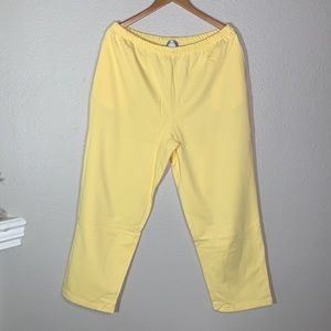 D&D Lifestyle Petites Sunburst yellow sweatpants Sz PXL NWT pull on loungewear